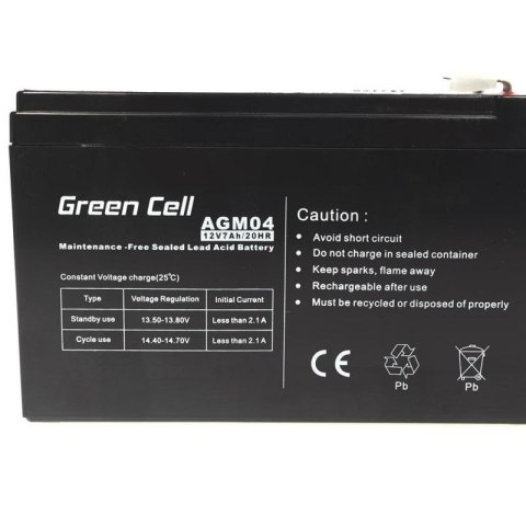 GREEN CELL AKUMULATOR ŻELOWY AGM04 12V 7AH Green Cell