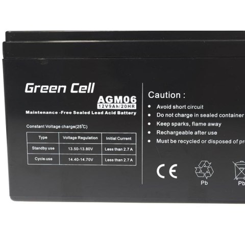 GREEN CELL AKUMULATOR ŻELOWY AGM06 12V 9AH Green Cell