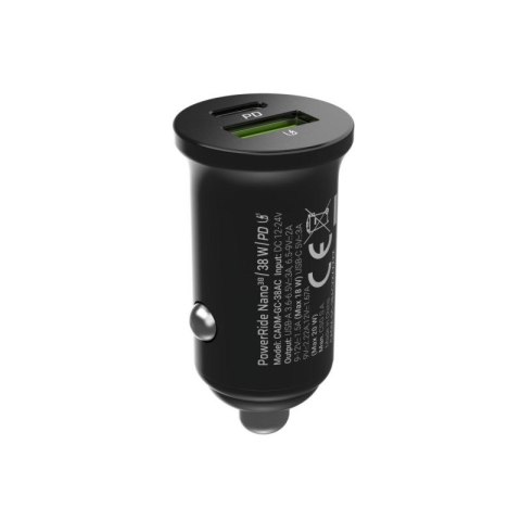 GREEN CELL ŁADOWARKA SAMOCHODOWA GC POWERRIDE NANO38 38W 6A 1X USB-C 1X USB-A Green Cell