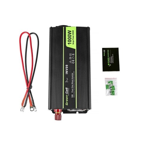 GREEN CELL PRZETWORNICA INV09 12V-230V 1000W/2000W CZYSTA SINUSOIDA Green Cell