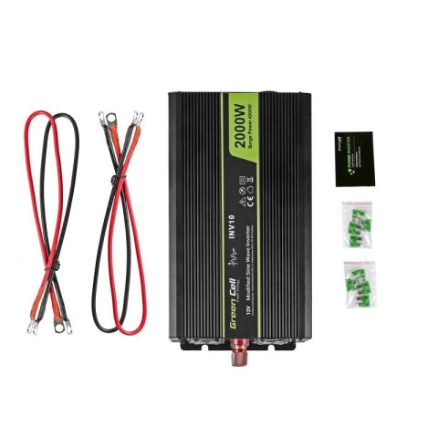 GREEN CELL PRZETWORNICA INV10 12V-230V 2000W/4000W MODYFIKOWANA SINUSOIDA Green Cell