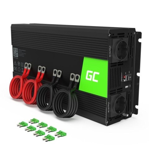 GREEN CELL PRZETWORNICA INV15 12V-230V 3000W/6000W CZYSTA SINUSOIDA Green Cell