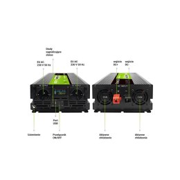 GREEN CELL PRZETWORNICA LCD 24V/230V 3000W/6000W CZYSTY SINUS INVGC24P3000LCD Green Cell