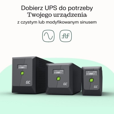 GREEN CELL UPS POWERPROOF 1200W/2000VA MODYFIKOWANA SINUSOIDA Green Cell
