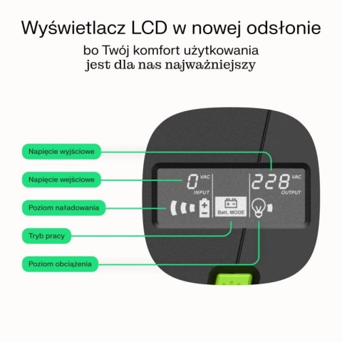 GREEN CELL UPS POWERPROOF 360W/650VA MODYFIKOWANA SINUSOIDA Green Cell