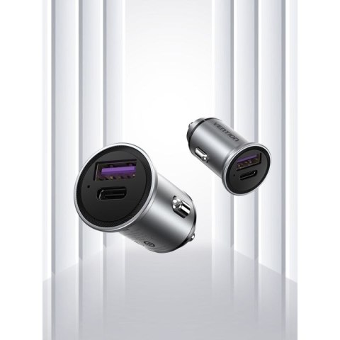 Ładowarka samochodowa Vention USB-A USB-C 30W PD Vention