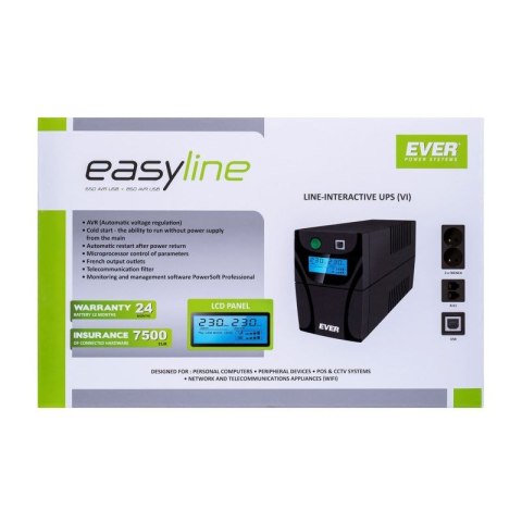 Zasilacz UPS EVER EASYLINE 650AVR USB (T/EASYTO-000K65/00) Ever