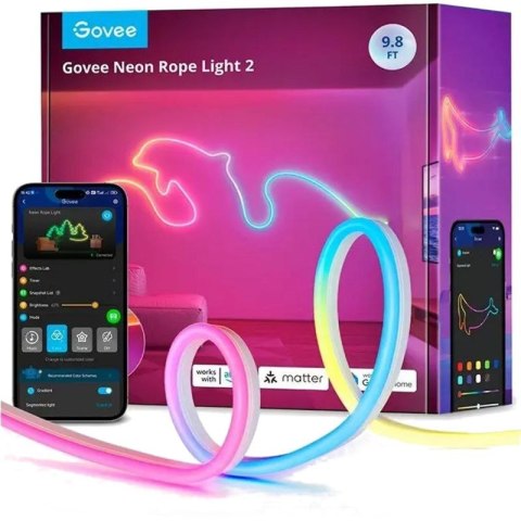 Govee H61D3 Neon Lights 2 3m | Oświetlenie LED | Matter, HomeKit, Google, Alexa, SmartThings Govee