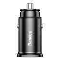 Baseus Square inteligentna ładowarka samochodowa 2x USB QC3.0 Quick Charge 3.0 SCP AFC 30W czarny (CCALL-DS01) Baseus