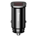Baseus Square inteligentna ładowarka samochodowa 2x USB QC3.0 Quick Charge 3.0 SCP AFC 30W czarny (CCALL-DS01) Baseus