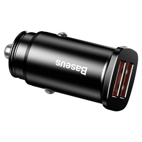 Baseus Square inteligentna ładowarka samochodowa 2x USB QC3.0 Quick Charge 3.0 SCP AFC 30W czarny (CCALL-DS01) Baseus
