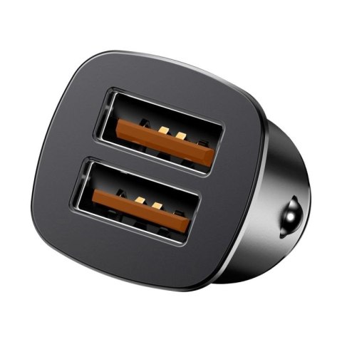 Baseus Square inteligentna ładowarka samochodowa 2x USB QC3.0 Quick Charge 3.0 SCP AFC 30W czarny (CCALL-DS01) Baseus