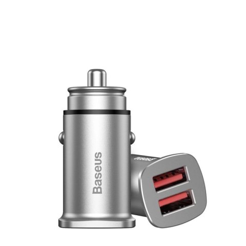 Baseus Square inteligentna ładowarka samochodowa 2x USB QC3.0 Quick Charge 3.0 SCP AFC 30W czarny (CCALL-DS01) Baseus