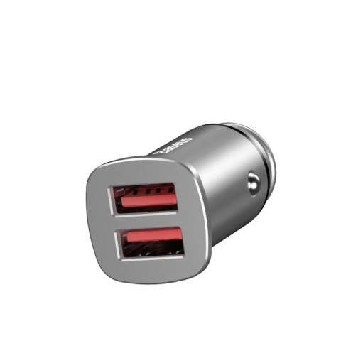 Baseus Square inteligentna ładowarka samochodowa 2x USB QC3.0 Quick Charge 3.0 SCP AFC 30W czarny (CCALL-DS01) Baseus