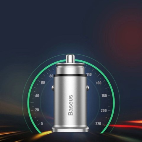 Baseus Square inteligentna ładowarka samochodowa 2x USB QC3.0 Quick Charge 3.0 SCP AFC 30W czarny (CCALL-DS01) Baseus