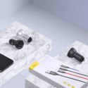 Baseus ładowarka samochodowa 2x USB 4,8A 24W z LCD + kabel 3w1 USB - USB Typ C / micro USB / Lightning 1,2m czarny (TZCCBX-0G) Baseus