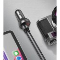 Baseus ładowarka samochodowa 2x USB 4,8A 24W z LCD + kabel 3w1 USB - USB Typ C / micro USB / Lightning 1,2m czarny (TZCCBX-0G) Baseus