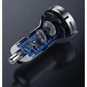 Baseus ładowarka samochodowa 2x USB 4,8A 24W z LCD + kabel 3w1 USB - USB Typ C / micro USB / Lightning 1,2m czarny (TZCCBX-0G) Baseus