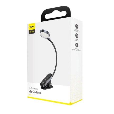Baseus mini lampka lampa LED z klipsem szary (DGRAD-0G) Baseus