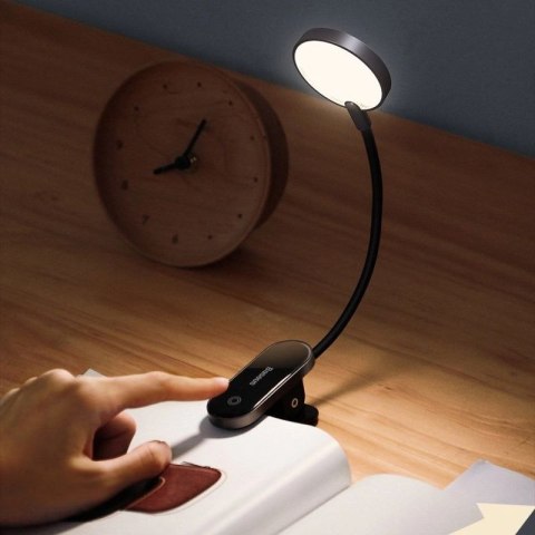 Baseus mini lampka lampa LED z klipsem szary (DGRAD-0G) Baseus