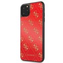 Etui Guess 4G Double Layer Glitter na iPhone 11 Pro Max - czerwone Guess