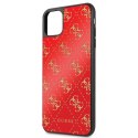 Etui Guess 4G Double Layer Glitter na iPhone 11 Pro Max - czerwone Guess
