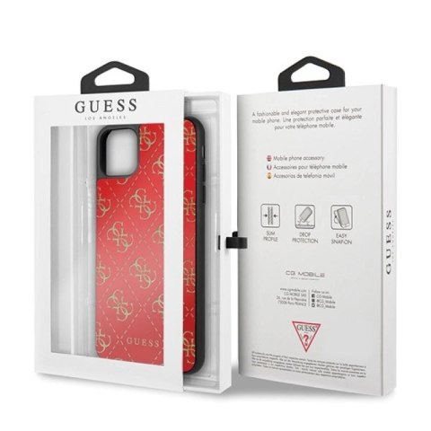 Etui Guess 4G Double Layer Glitter na iPhone 11 Pro Max - czerwone Guess