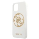 Etui Guess Glitter 4G Circle Logo na iPhone 11 Pro Max - białe Guess