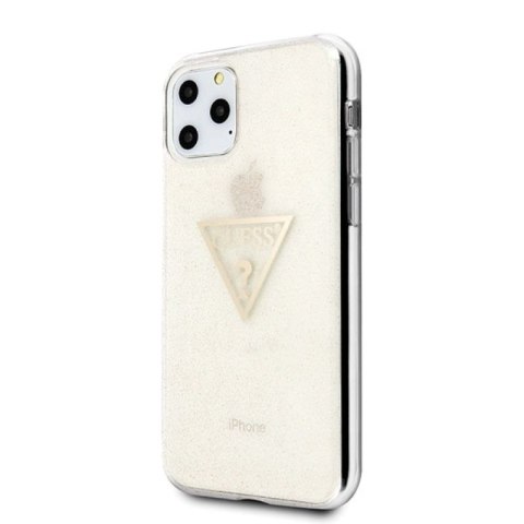 Etui Guess Glitter Triangle na iPhone 11 Pro - złote Guess