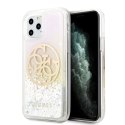 Etui Guess Gradient Liquid Glitter Circle Logo na iPhone 11 Pro - przezroczyste Guess
