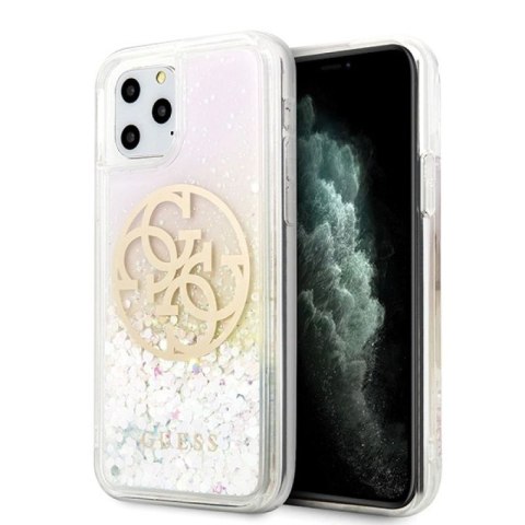 Etui Guess Gradient Liquid Glitter Circle Logo na iPhone 11 Pro - przezroczyste Guess