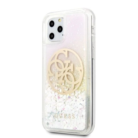 Etui Guess Gradient Liquid Glitter Circle Logo na iPhone 11 Pro - przezroczyste Guess