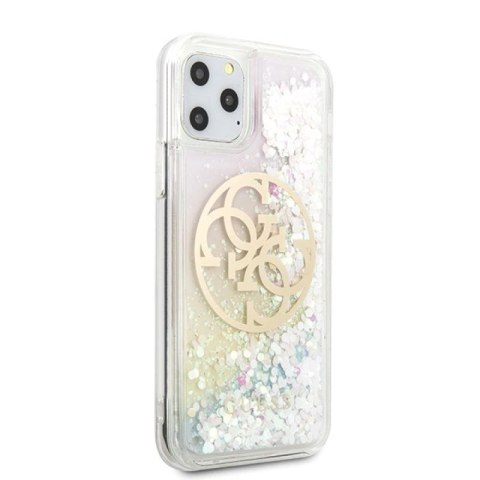 Etui Guess Gradient Liquid Glitter Circle Logo na iPhone 11 Pro - przezroczyste Guess