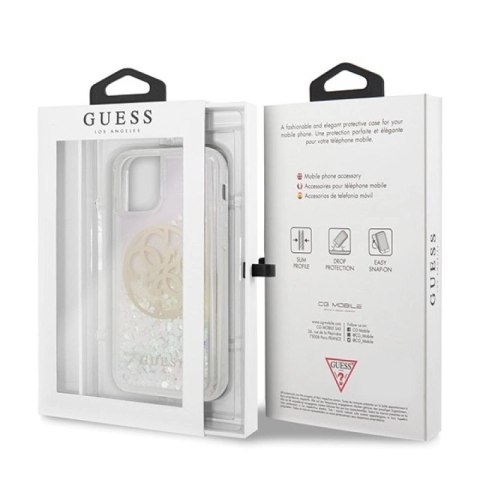 Etui Guess Gradient Liquid Glitter Circle Logo na iPhone 11 Pro - przezroczyste Guess