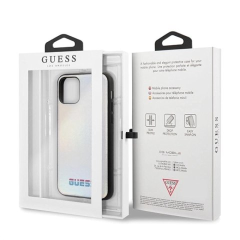 Etui Guess Iridescent na iPhone 11 Pro - srebrne Guess