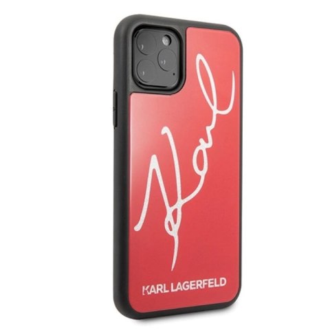 Etui Karl Lagerfeld Signature Glitter na iPhone 11 Pro Max - czerwone Karl Lagerfeld
