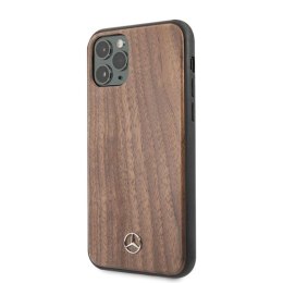 Etui Mercedes Wood Line Walnut na iPhone 11 Pro Max - brązowe Mercedes