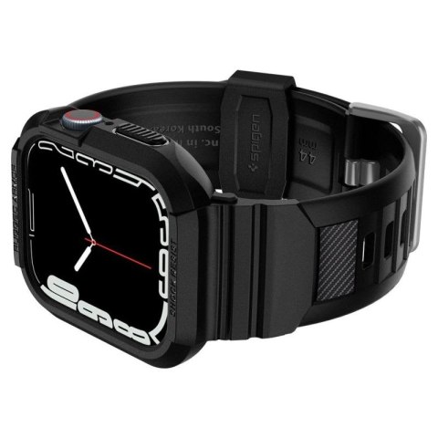 Etui z paskiem Spigen Rugged Armor Pro na Apple Watch 4 / 5 / 6 / 7 / 8 / SE (44/45 mm) - czarne Spigen