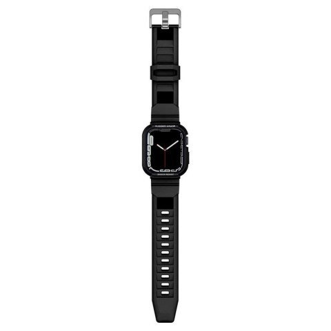 Etui z paskiem Spigen Rugged Armor Pro na Apple Watch 4 / 5 / 6 / 7 / 8 / SE (44/45 mm) - czarne Spigen