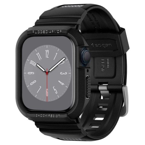 Etui z paskiem Spigen Rugged Armor Pro na Apple Watch 4 / 5 / 6 / 7 / 8 / SE (44/45 mm) - czarne Spigen