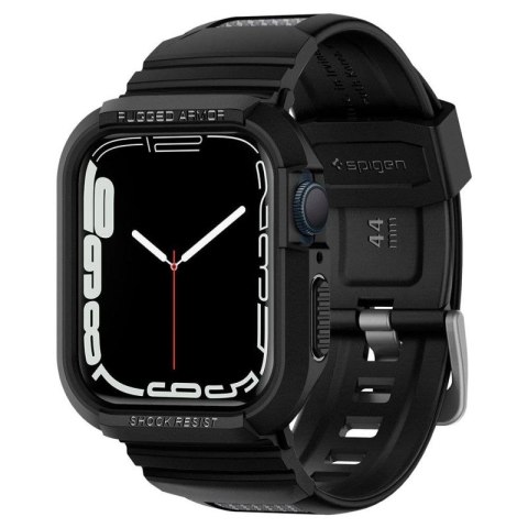 Etui z paskiem Spigen Rugged Armor Pro na Apple Watch 4 / 5 / 6 / 7 / 8 / SE (44/45 mm) - czarne Spigen