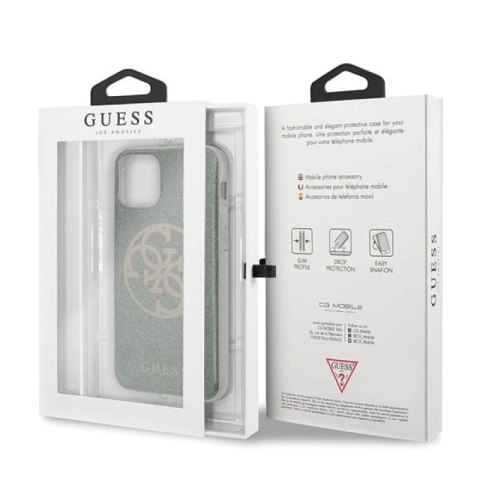 Guess GUHCN65PCUGLKA iPhone 11 Pro Max khaki hard case 4G Circle Glitter Guess