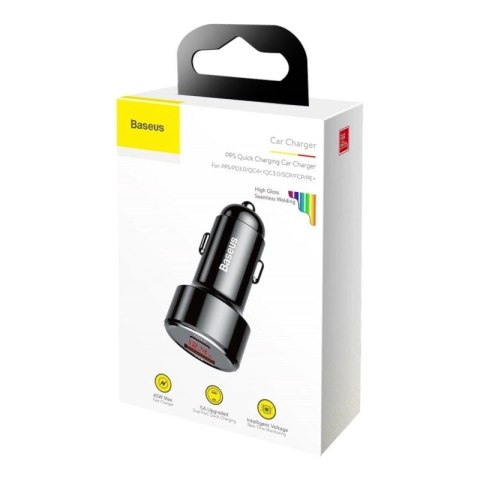 Ładowarka Baseus Magic Series PPS CCMLC20C-01 samochodowa 45W USB-C PD / USB-A QC - czarna Baseus