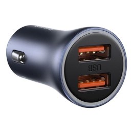 Baseus Golden Contactor Pro szybka ładowarka samochodowa 2x USB 40 W Quick Charge SCP FCP AFC + kabel USB - USB Typ C szary (TZC Baseus