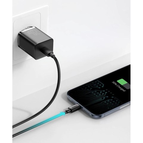 Baseus Super Si 1C szybka ładowarka USB Typ C 20W Power Delivery + kabel USB Typ C - Lightning 1m czarny (TZCCSUP-B01) Baseus