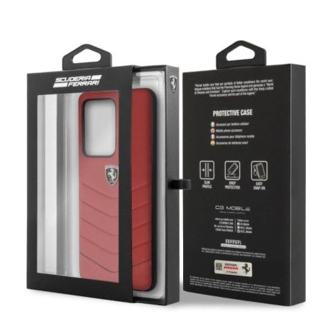 Etui Ferrari Heritage Quilted na Samsung Galaxy S20 Ultra - czerwone Ferrari