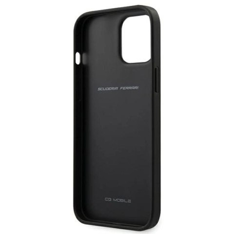 Etui Ferrari Off Track Perforated na iPhone 12 Pro Max - czarne Ferrari