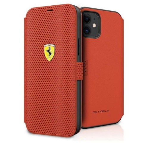 Etui Ferrari Off Track Perforated na iPhone 12 mini - czerwone Ferrari