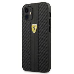 Etui Ferrari On Track PU Carbon na iPhone 12 mini - czarne Ferrari