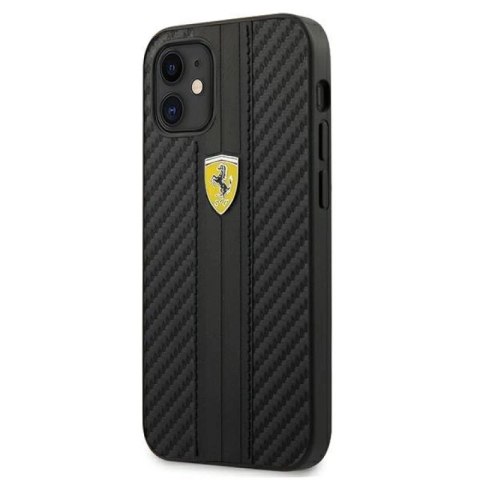 Etui Ferrari On Track PU Carbon na iPhone 12 mini - czarne Ferrari